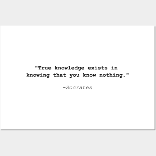 Famous Socrates quote: knowing you know nothing Posters and Art